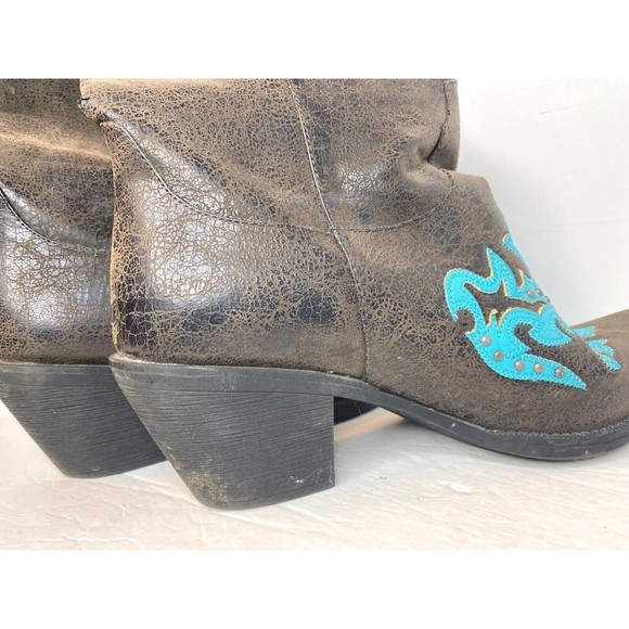 Passions Woman Turquoise Colt Boots Size 10 - Picture 14 of 16